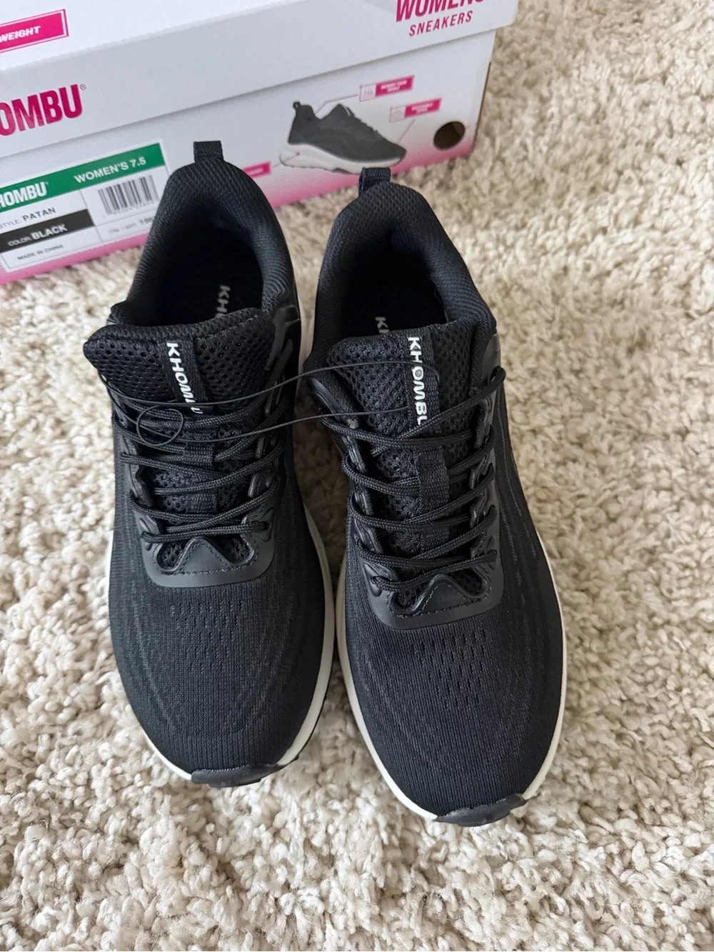 New in box Khombu Black Athletic Sneakers with White Midsole